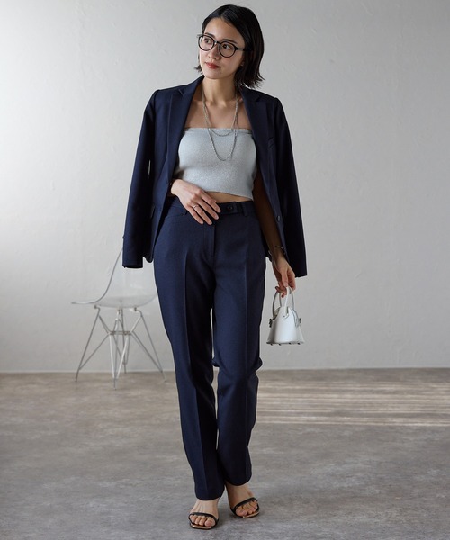 etre pret（エトレプレ）の「多サイズ対応 裾上げ不要 ストレートパンツ ※セットアップ可（スーツパンツ・レディース・ネイビー/チャコールグレー・11号/9号/13号/5号/7号/15号）」の10枚目の写真