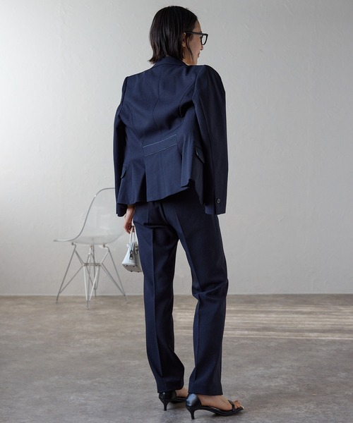 etre pret（エトレプレ）の「多サイズ対応 裾上げ不要 ストレートパンツ ※セットアップ可（スーツパンツ・レディース・ネイビー/チャコールグレー・11号/9号/13号/5号/7号/15号）」の12枚目の写真