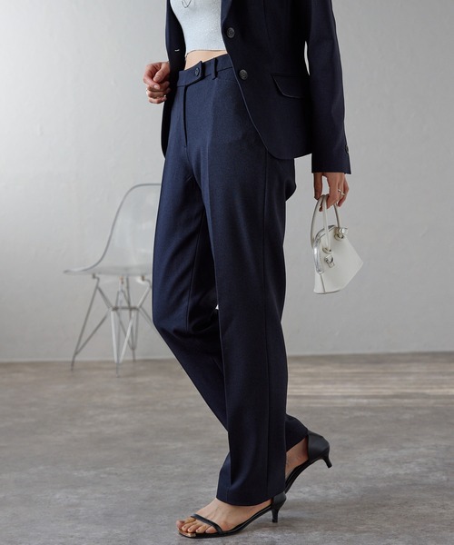 etre pret（エトレプレ）の「多サイズ対応 裾上げ不要 ストレートパンツ ※セットアップ可（スーツパンツ・レディース・ネイビー/チャコールグレー・11号/9号/13号/5号/7号/15号）」の13枚目の写真
