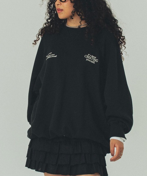 Champion（チャンピオン）の「【Champion別注】ROSE BUD×Champion BIG SWEAT（スウェット・レディース・ネイビー/ブラック/グレー/ブルー/グリーン・ONE SIZE）」の2枚目の写真