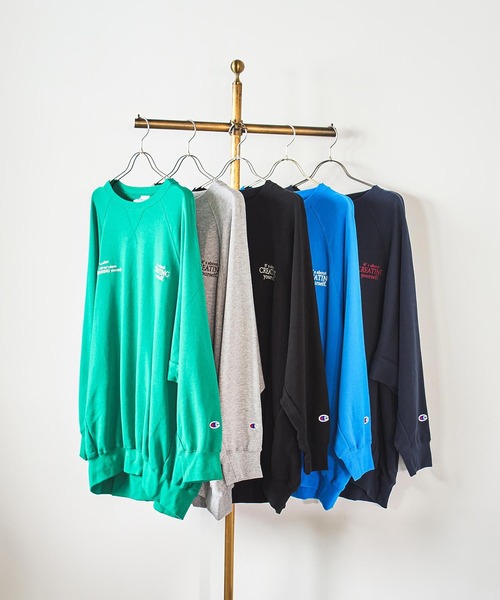 Champion（チャンピオン）の「【Champion別注】ROSE BUD×Champion BIG SWEAT（スウェット・レディース・ネイビー/ブラック/グレー/ブルー/グリーン・ONE SIZE）」の6枚目の写真