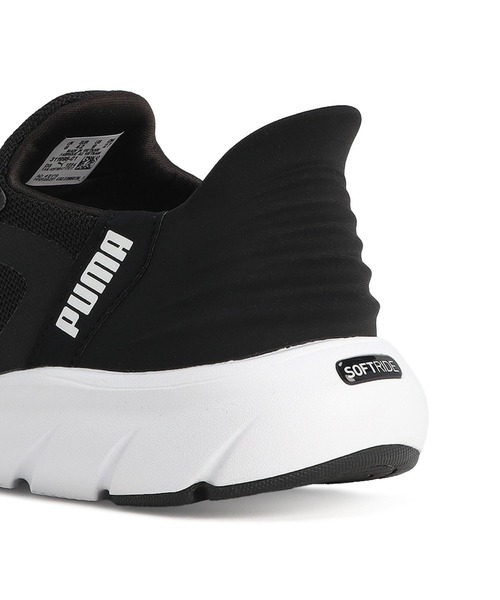 PUMA(プーマ)の「プーマ PUMA SOFTRIDE フレックス レース EASE IN ALT ワイド(スニーカー・メンズ・ブラック・25.5cm/26.5cm/27.5cm/25.0cm/26.0cm/27.0cm/28.0cm)」の2枚目の写真