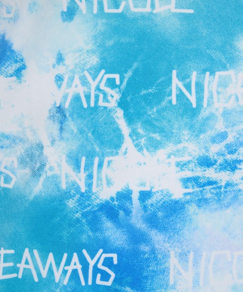 HIDEAWAYS NICOLE(ハイダウェイニコル)の「【WEB限定】ムラ柄ロゴプリント半袖Tシャツ(Tシャツ/カットソー・メンズ・オフホワイト/パープル/ピンク/サックスブルー・MEDIUM/X-LARGE/LARGE)」の6枚目の写真