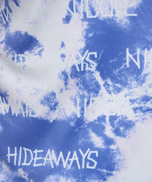 HIDEAWAYS NICOLE(ハイダウェイニコル)の「【WEB限定】ムラ柄ロゴプリント半袖Tシャツ(Tシャツ/カットソー・メンズ・オフホワイト/パープル/ピンク/サックスブルー・MEDIUM/X-LARGE/LARGE)」の7枚目の写真