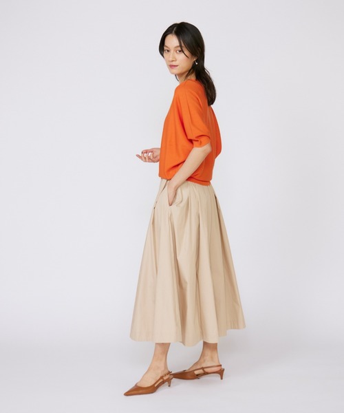 INED（イネド）の「タフタロングタックスカート（スカート・レディース・チャコールグレー/ベージュ・9号/11号/7号）」の13枚目の写真