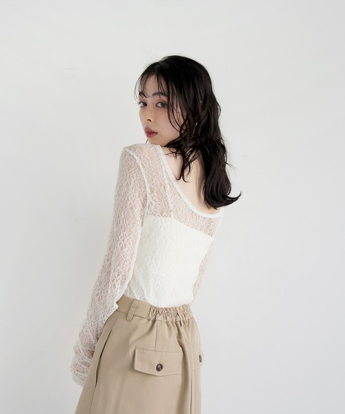 tシャツ バックオープントップ レディース セール】バックオープンレーストップス（Tシャツ/カットソー