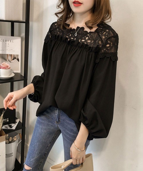 SallyLunn(サリーラン)の「刺繍レースブラウス(シャツ/ブラウス・レディース・ホワイト/ブラック・MEDIUM/LARGE)」の2枚目の写真