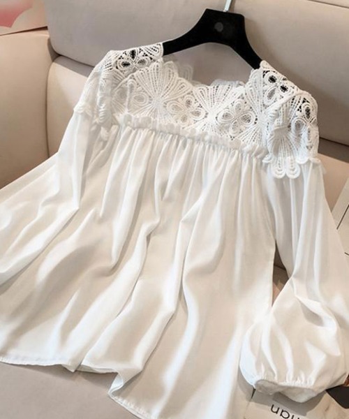 SallyLunn(サリーラン)の「刺繍レースブラウス(シャツ/ブラウス・レディース・ホワイト/ブラック・MEDIUM/LARGE)」の7枚目の写真
