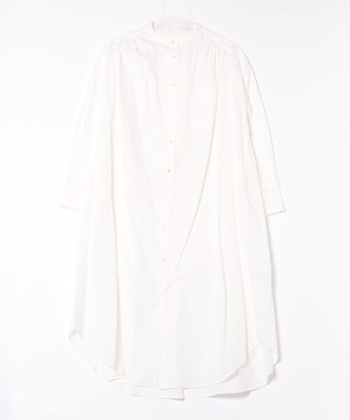 SIPULI（シプリ）の「Slab Yarn Cotton Lawn ボリュームシャツドレス（ワンピース・レディース・ブルー/ホワイト・2）」の8枚目の写真