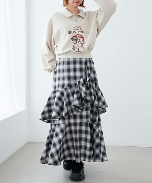 MAJESTIC LEGON(マジェスティックレゴン)の「SZKコラボ ZIPスウェット(スウェット・レディース・ベージュ/ネイビー/グレー・MEDIUM)」の1枚目の写真