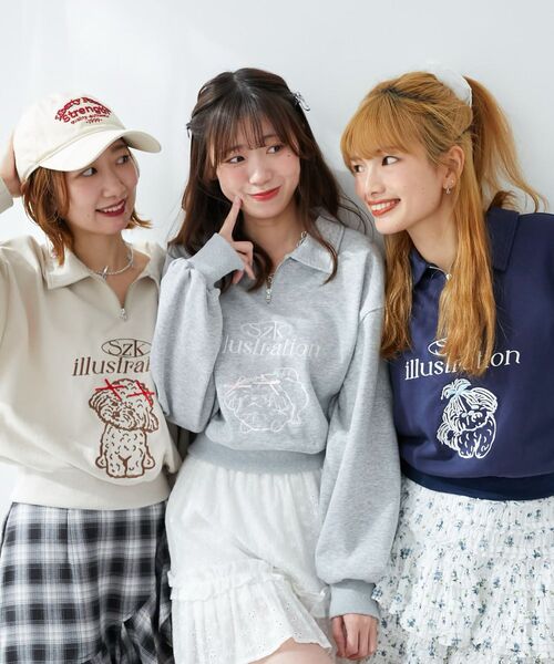 MAJESTIC LEGON(マジェスティックレゴン)の「SZKコラボ ZIPスウェット(スウェット・レディース・ベージュ/ネイビー/グレー・MEDIUM)」の5枚目の写真