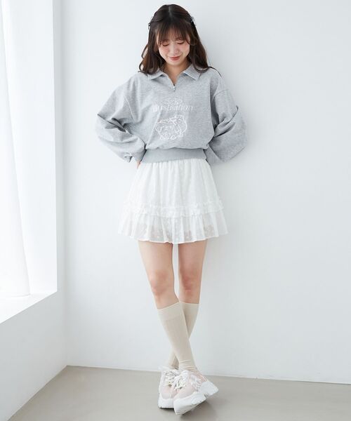 MAJESTIC LEGON(マジェスティックレゴン)の「SZKコラボ ZIPスウェット(スウェット・レディース・ベージュ/ネイビー/グレー・MEDIUM)」の7枚目の写真