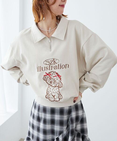 MAJESTIC LEGON(マジェスティックレゴン)の「SZKコラボ ZIPスウェット(スウェット・レディース・ベージュ/ネイビー/グレー・MEDIUM)」の18枚目の写真