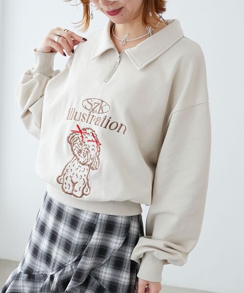 MAJESTIC LEGON(マジェスティックレゴン)の「SZKコラボ ZIPスウェット(スウェット・レディース・ベージュ/ネイビー/グレー・MEDIUM)」の19枚目の写真