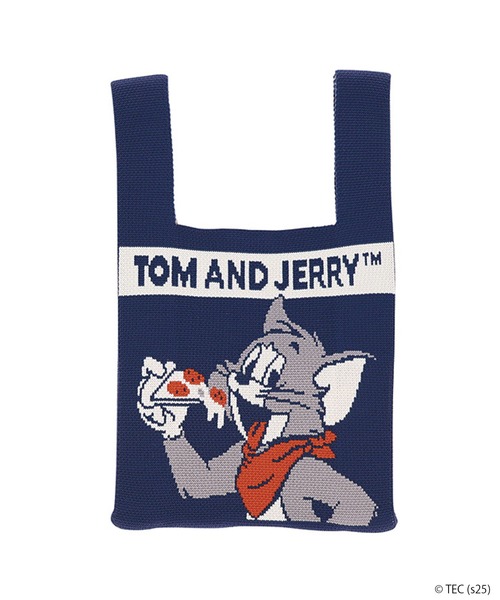 Tom&Jerry(トムアンドジェリー)の「【公式】トムとジェリー ニットバッグ ダイナーブルー(エコバッグ/サブバッグ・レディース・ブルー・FREE)」の1枚目の写真