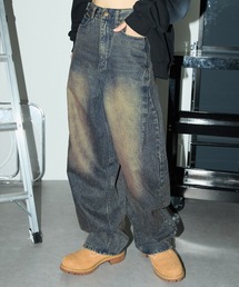 Anchor Smith（アンカー スミス）の「ヴィンテージオーバーダイ加工バレルデニムパンツ（デニムパンツ）」