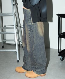 Anchor Smith（アンカー スミス）の「ヴィンテージオーバーダイ加工バレルデニムパンツ（デニムパンツ）」