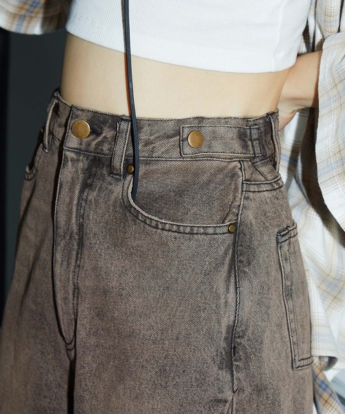 Anchor Smith（アンカー スミス）の「ヴィンテージオーバーダイ加工バレルデニムパンツ（デニムパンツ・レディース・インディゴブルー/ブラック系/ライトブルー/ブラック・S/M/L）」の7枚目の写真