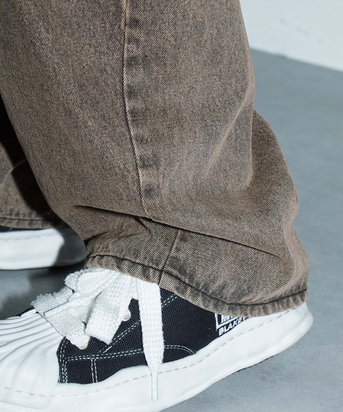 Anchor Smith（アンカー スミス）の「ヴィンテージオーバーダイ加工バレルデニムパンツ（デニムパンツ・レディース・インディゴブルー/ブラック系/ライトブルー/ブラック・S/M/L）」の8枚目の写真