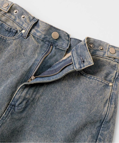 Anchor Smith（アンカー スミス）の「ヴィンテージオーバーダイ加工バレルデニムパンツ（デニムパンツ・レディース・インディゴブルー/ブラック系/ライトブルー/ブラック・S/M/L）」の19枚目の写真