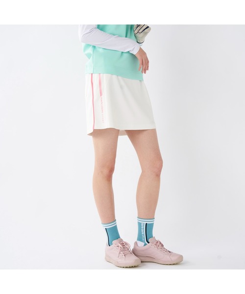 marie claire(マリ・クレール)の「marie claire GOLF/マリクレール ゴルフ ゴルフウェア UVカット 接触冷感 軽量 配色ライン ダンボールニット ジャージ スカート(スカート・レディース・ホワイト/ネイビー・LL/M/L)」の7枚目の写真