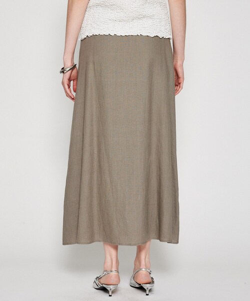 cloenc（クロエンス）の「【手洗い可】リネンブレンドフレアスカート（スカート・レディース・カーキ/オフホワイト/ブラック・01/02/03）」の9枚目の写真