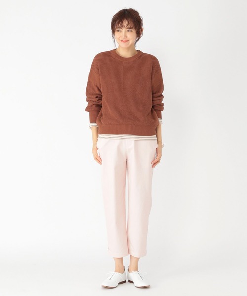 studio CLIP(スタディオクリップ)の「テープヤーン柄切り替えプルオーバー(ニット/セーター・レディース・ブルー/レッド/ブラウン・FREE)」の13枚目の写真