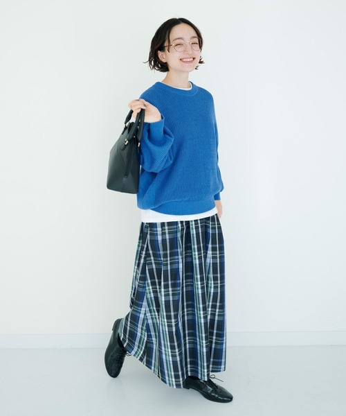 studio CLIP(スタディオクリップ)の「テープヤーン柄切り替えプルオーバー(ニット/セーター・レディース・ブルー/レッド/ブラウン・FREE)」の17枚目の写真