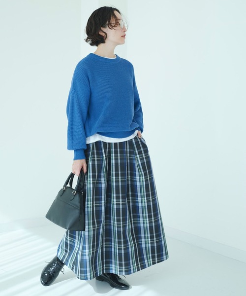 studio CLIP(スタディオクリップ)の「テープヤーン柄切り替えプルオーバー(ニット/セーター・レディース・ブルー/レッド/ブラウン・FREE)」の18枚目の写真