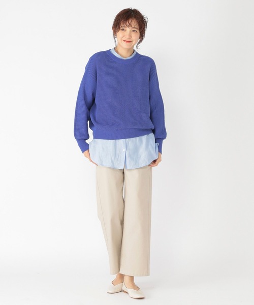 studio CLIP(スタディオクリップ)の「テープヤーン柄切り替えプルオーバー(ニット/セーター・レディース・ブルー/レッド/ブラウン・FREE)」の22枚目の写真