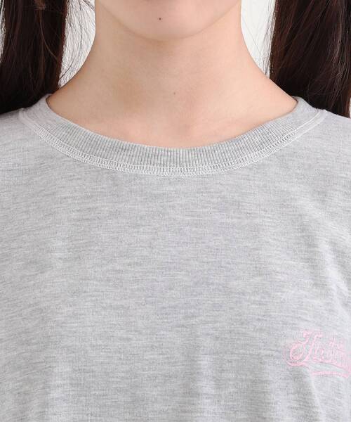 PINK-latte(ピンクラテ)の「◆配色ステッチロンT(Tシャツ/カットソー・キッズ・ライトグレー/ダークグリーン/ライトベージュ/オフホワイト/ブラック・13/16/15 /14)」の9枚目の写真