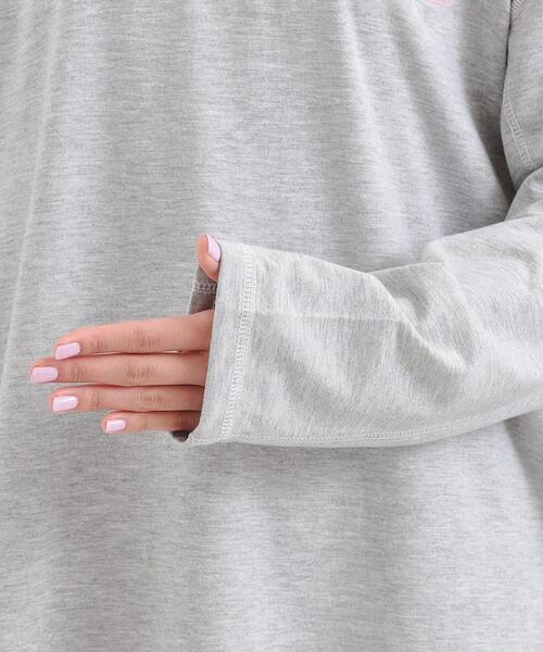 PINK-latte(ピンクラテ)の「◆配色ステッチロンT(Tシャツ/カットソー・キッズ・ライトグレー/ダークグリーン/ライトベージュ/オフホワイト/ブラック・13/16/15 /14)」の10枚目の写真