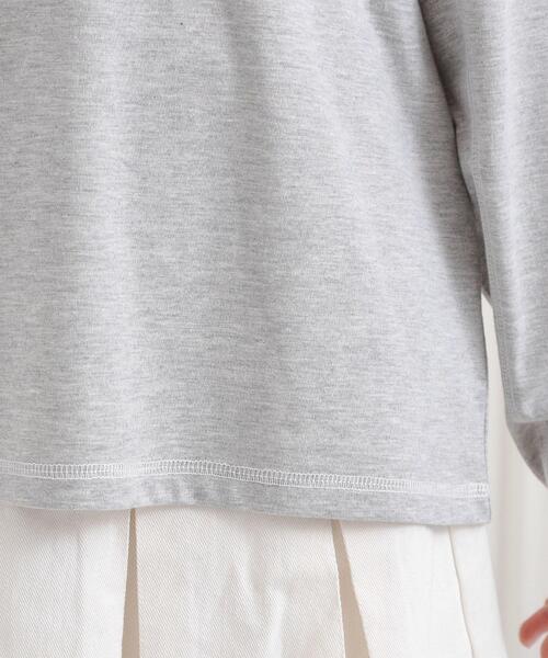 PINK-latte(ピンクラテ)の「◆配色ステッチロンT(Tシャツ/カットソー・キッズ・ライトグレー/ダークグリーン/ライトベージュ/オフホワイト/ブラック・13/16/15 /14)」の11枚目の写真