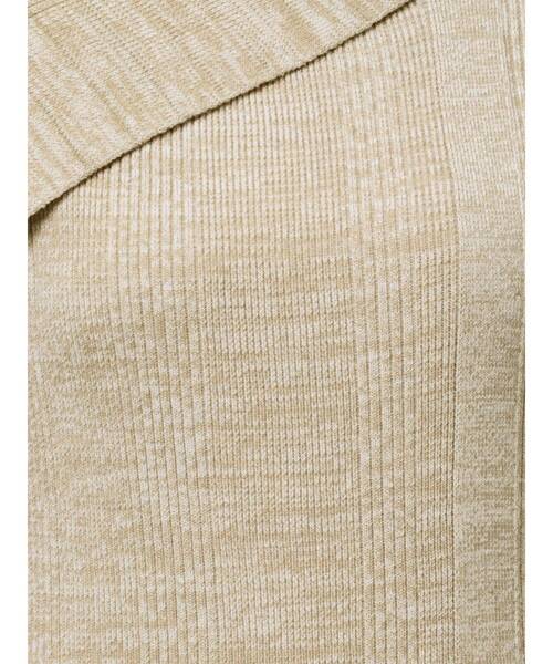 LAGUNAMOON（ラグナムーン）の「アシメネックリブハーフスリーブニットワンピース（ワンピース・レディース・アイボリー/ブラック/ライトグレー・MEDIUM/SMALL）」の8枚目の写真