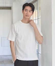 UNION STATION（ユニオンステーション）の「リンクスジャガード シェブロン柄Tシャツ（Tシャツ/カットソー・メンズ）」