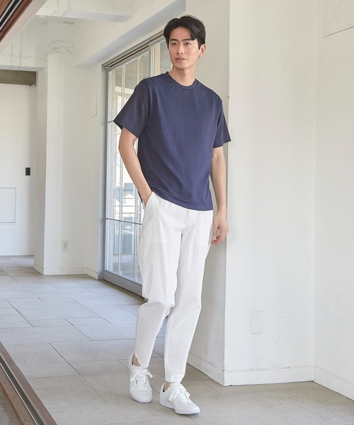 UNION STATION（ユニオンステーション）の「リンクスジャガード シェブロン柄Tシャツ（Tシャツ/カットソー・メンズ・ピンク/ホワイト/ネイビー/ライトグレー・S/M/L/LL）」の18枚目の写真