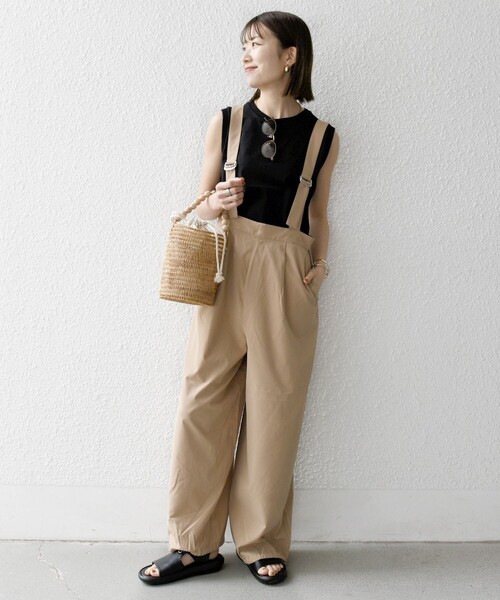 セール】SHIPS any:〈洗濯機可能〉ドロスト ワイド サロペット