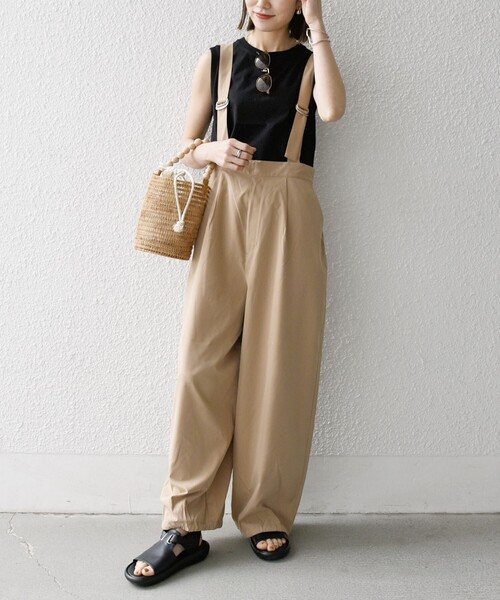 セール】SHIPS any:〈洗濯機可能〉ドロスト ワイド サロペット