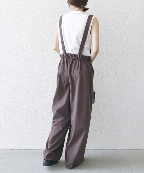 セール】SHIPS any:〈洗濯機可能〉ドロスト ワイド サロペット