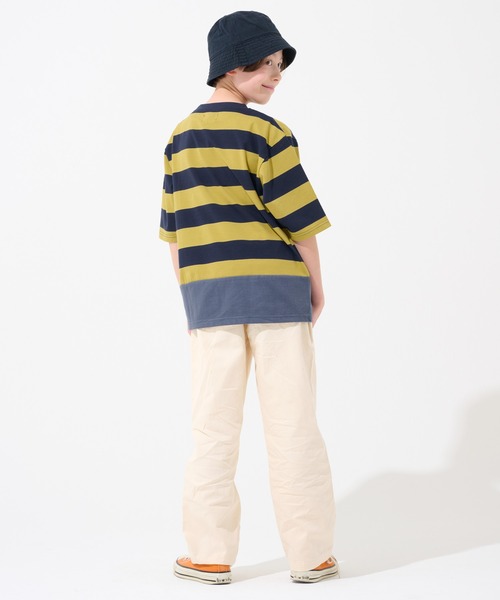 KRIFF MAYER Kid's Collection（クリフメイヤーキッズコレクション）の「【綿100％】ボーダー切り替えT（Tシャツ/カットソー・キッズ・ネイビー/ベージュ/サックスブルー/ブラック・170/160/150/140/130/120）」の9枚目の写真