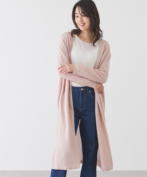 Jayro(ジャイロ)の「サイドプリーツロングカーディガン(カーディガン/ボレロ・レディース・ベージュ/ホワイト/ライトグレー/グリーン/ピンク/ブラック/ライトグリーン/ネイビー/ブルー系その他4・FREE)」の9枚目の写真
