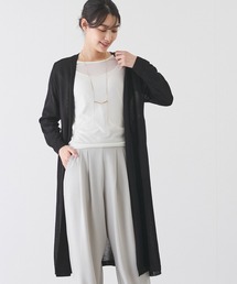 サイドプリーツロングカーディガン
