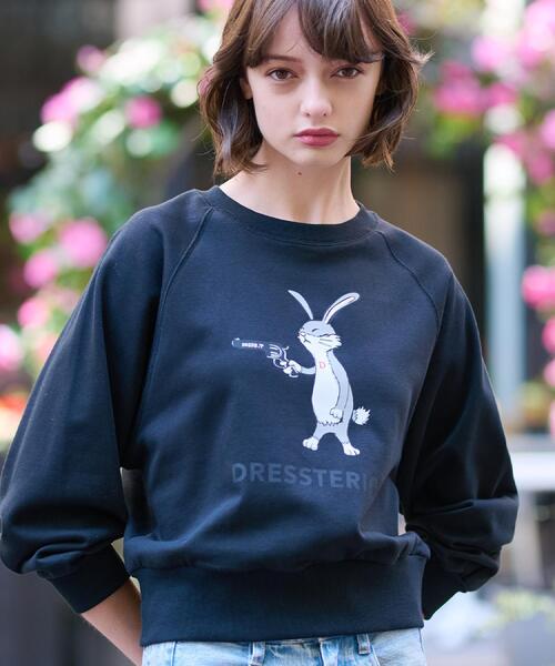 DRESSTERIOR(ドレステリア)の「【今年も登場!/洗える】ピストルラビット裏毛スウェット(スウェット・レディース・ブラック/チャコールグレー/ホワイト・38/34/36)」の2枚目の写真
