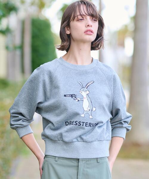 DRESSTERIOR(ドレステリア)の「【今年も登場!/洗える】ピストルラビット裏毛スウェット(スウェット・レディース・ブラック/チャコールグレー/ホワイト・38/34/36)」の13枚目の写真