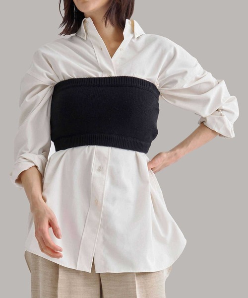 「ZOZOTOWN限定」「Louren/ローレン」knit bare top/ニットブラトップ/ビスチェ レディース ZOZOTOWN限定》【Louren/ローレン】knit bare top/ニットブラ
