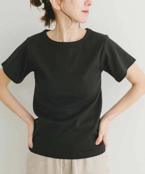 ITEMS URBANRESEARCH（アイテムズ アーバンリサーチ）の「クールコットンリブ半袖Tシャツ（Tシャツ/カットソー・レディース・ホワイト/オレンジ/ブラック・FREE）」の12枚目の写真