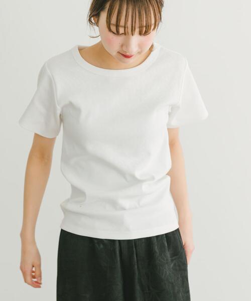 ITEMS URBANRESEARCH（アイテムズ アーバンリサーチ）の「クールコットンリブ半袖Tシャツ（Tシャツ/カットソー・レディース・ホワイト/オレンジ/ブラック・FREE）」の17枚目の写真