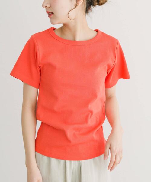 ITEMS URBANRESEARCH（アイテムズ アーバンリサーチ）の「クールコットンリブ半袖Tシャツ（Tシャツ/カットソー・レディース・ホワイト/オレンジ/ブラック・FREE）」の13枚目の写真