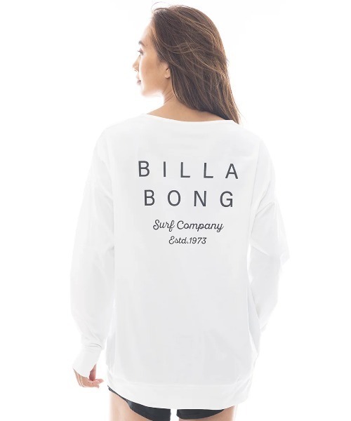 BILLABONG（ビラボン）の「BILLABONG レディース MORFY LOGO LS BOAT NECK TEE RASH 長袖ラッシュガード 【2025年春夏モデル】/ビラボン長袖ラッシュガード(水着)（ラッシュガード・レディース・ホワイト/ブラック/パープル/ミント・MEDIUM/LARGE）」の2枚目の写真