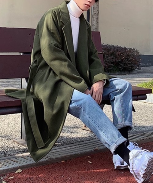 CERCA（チェルカ）の「【NOWLE】ウエストコード付き ロング丈 チェスターコート（チェスターコート・メンズ・カーキ・SMALL/MEDIUM/LARGE）」の8枚目の写真